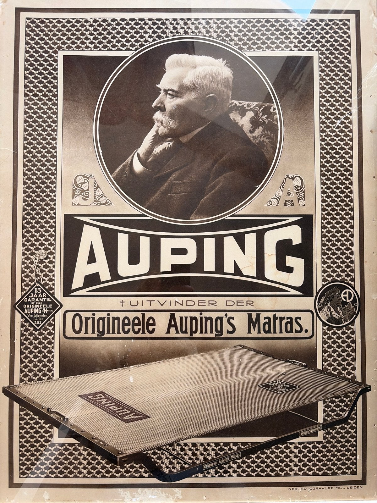 Vintage Auping Matras Reclame Poster - Origineel, Ophalen