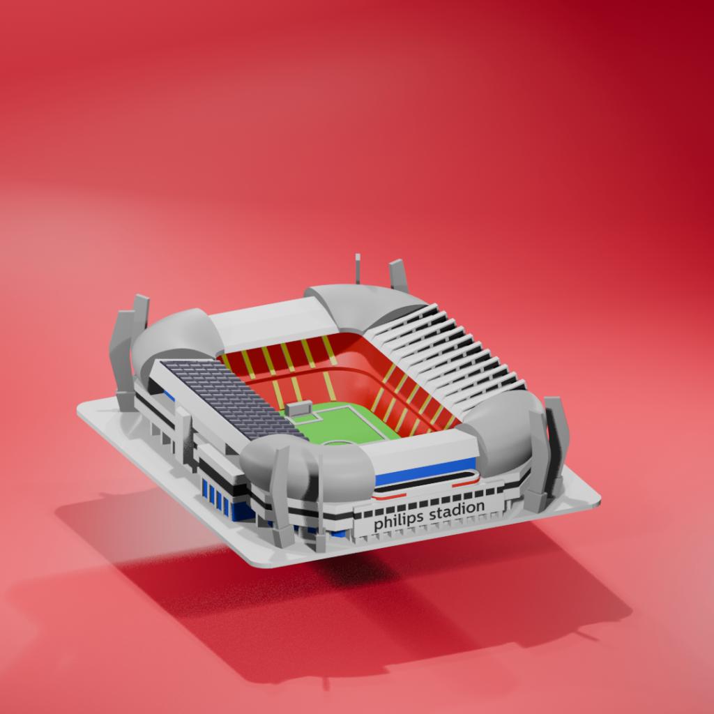 Luxe PSV Philips Stadion Model  25 cm Eyecatcher voor de Fan, Info@koerstechdesign.nl, PSV, Overige typen, KoersDesign