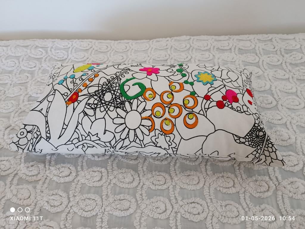 Ikea Bettan Blom sierkussen met binnen kussen., Ophalen of Verzenden, Vierkant