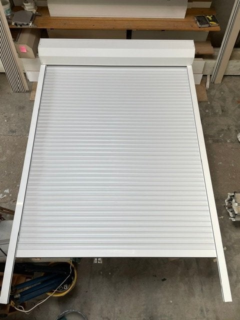 Wit elektrisch rolluik 165,5 cm breed x 248 cm hoog, Ophalen, Gebruikt, 200 cm of meer, Wit