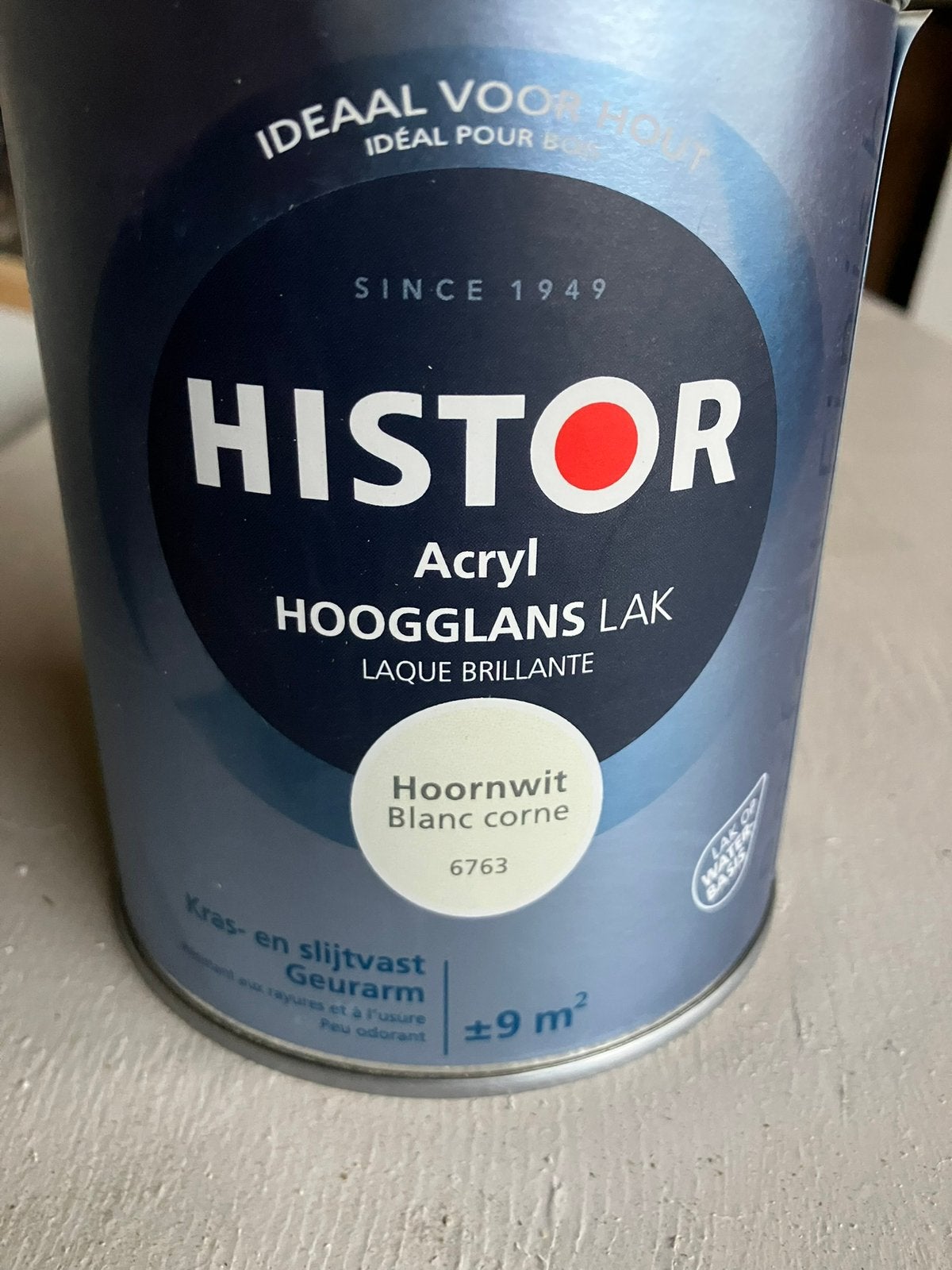 Histor hoornwit lakverf 10 voor €50, Ophalen, Zo goed als nieuw, Wit