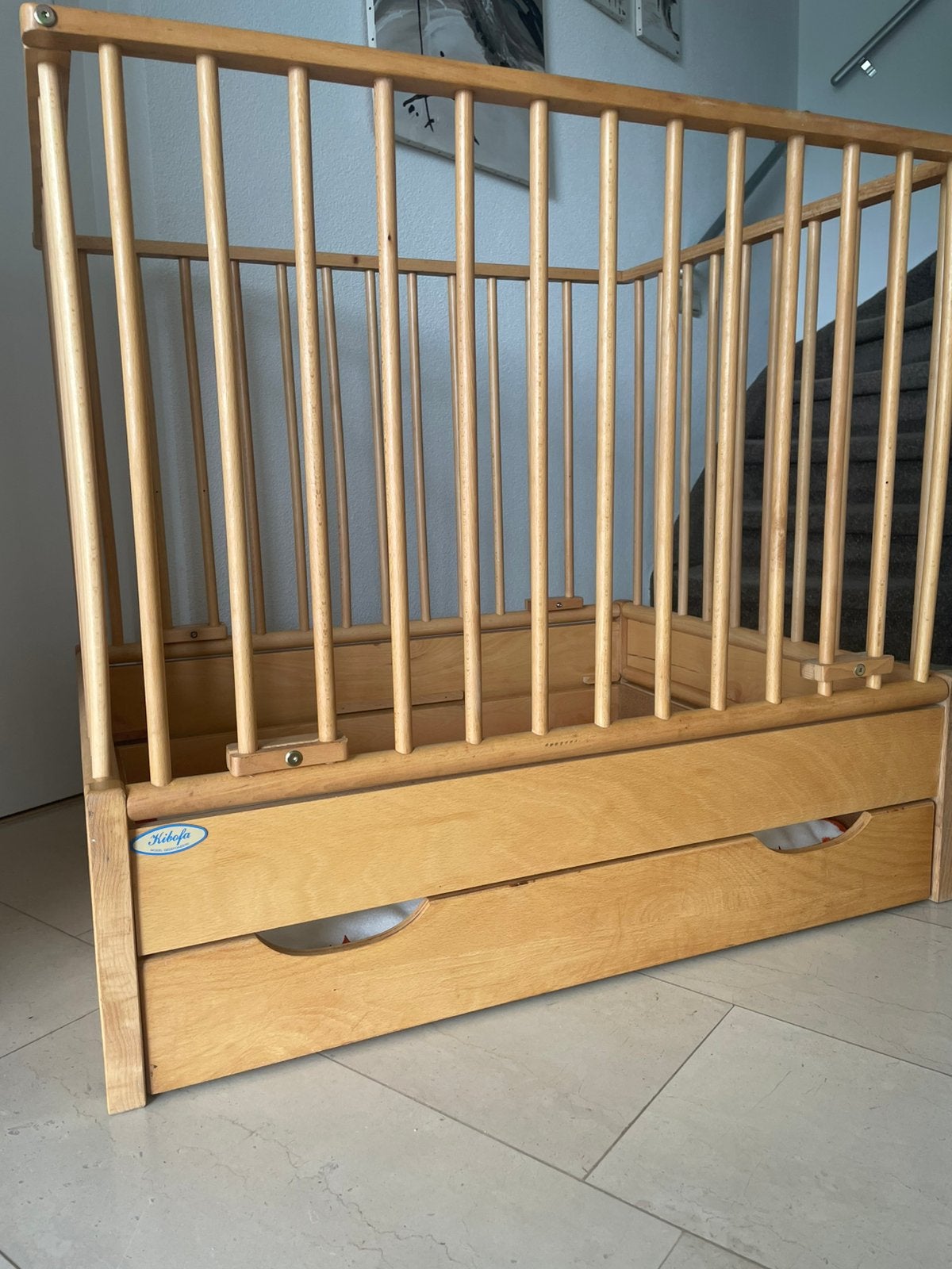 Kibofa box met verstelbare bodem en lade 100 x 80 cm, Kinderen en Baby's, Boxen, Ophalen, Zo goed als nieuw, Lade