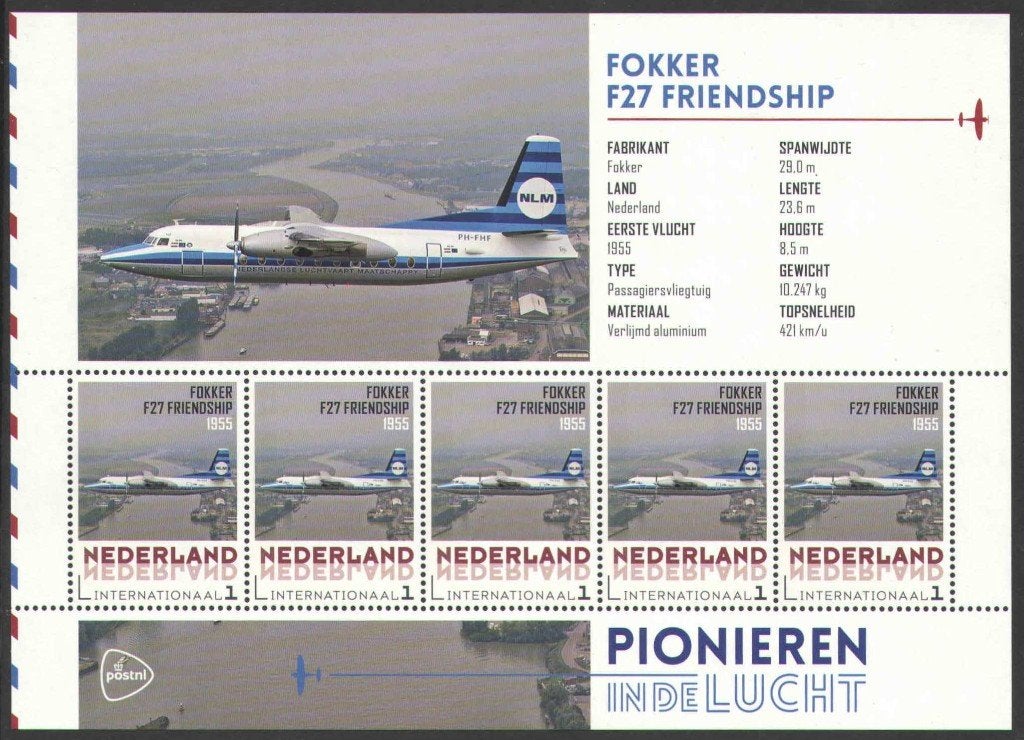 Pionieren in de luchtvaart: Fokker F27 Friendship, Ophalen of Verzenden, Na 1940, Postfris