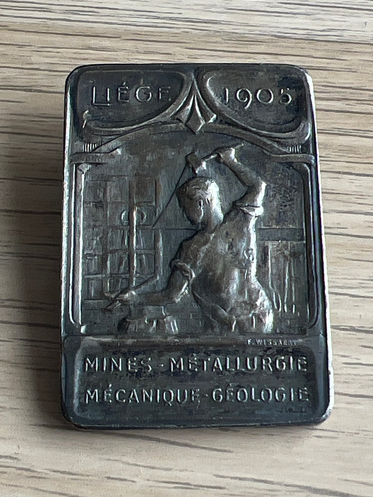 Antieke medaille Luik 1905 - Mijnbouw & Metallurgie, Antiek en Kunst, Ophalen of Verzenden