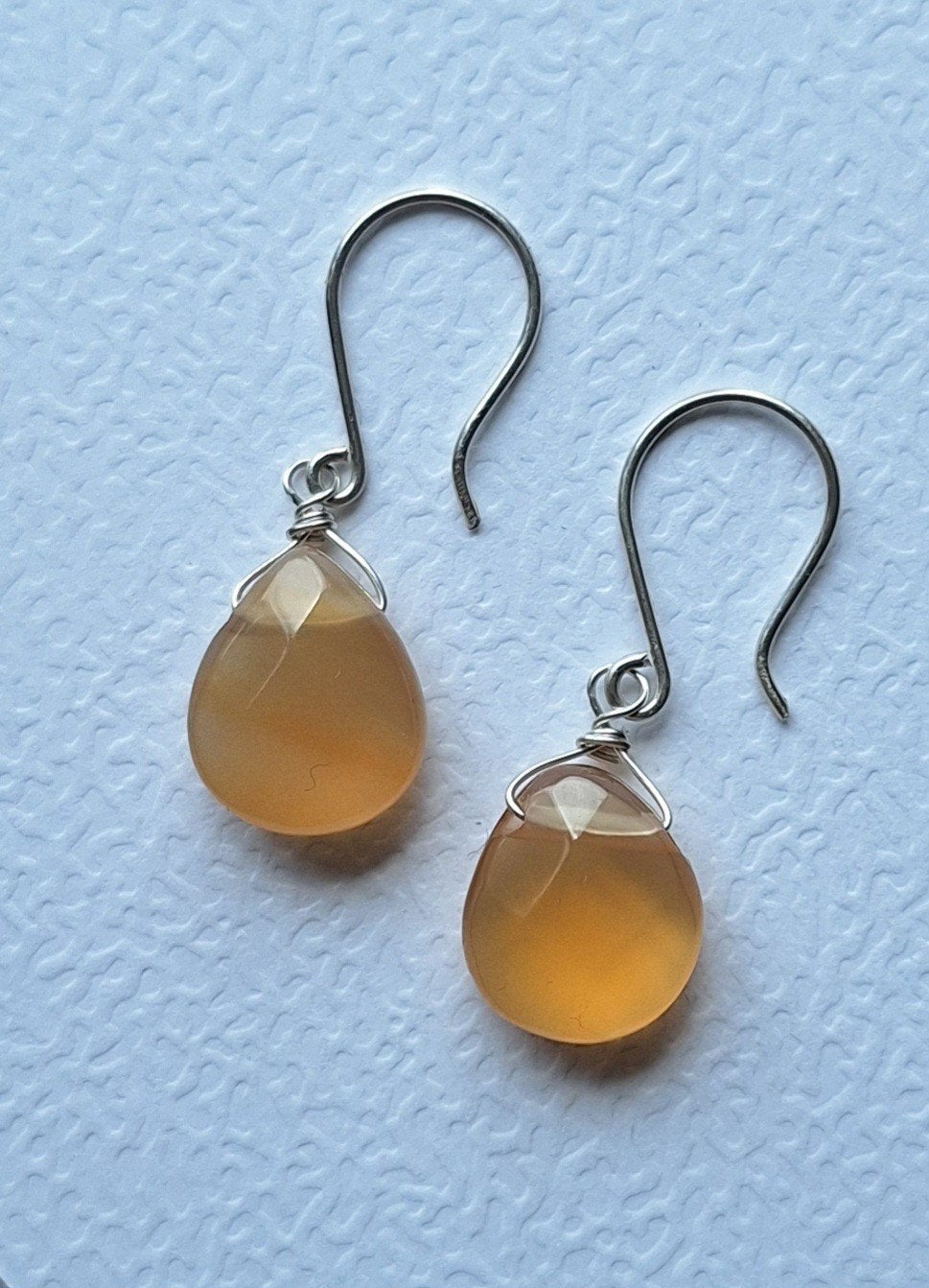 handgemaakte oorbellen echt zilver en carneool, Hangers, Nieuw, Oranje, Ophalen of Verzenden