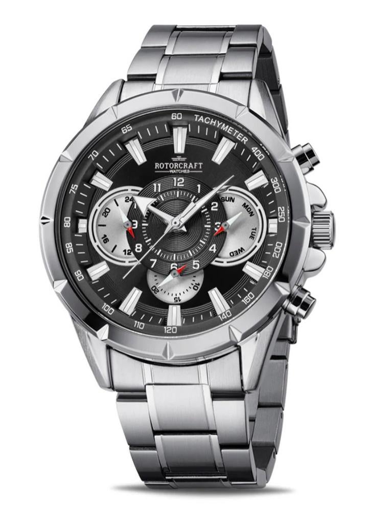 Rotorcraft RC4502 horloge met stalen band, Overige merken, Staal, Polshorloge, Ophalen of Verzenden