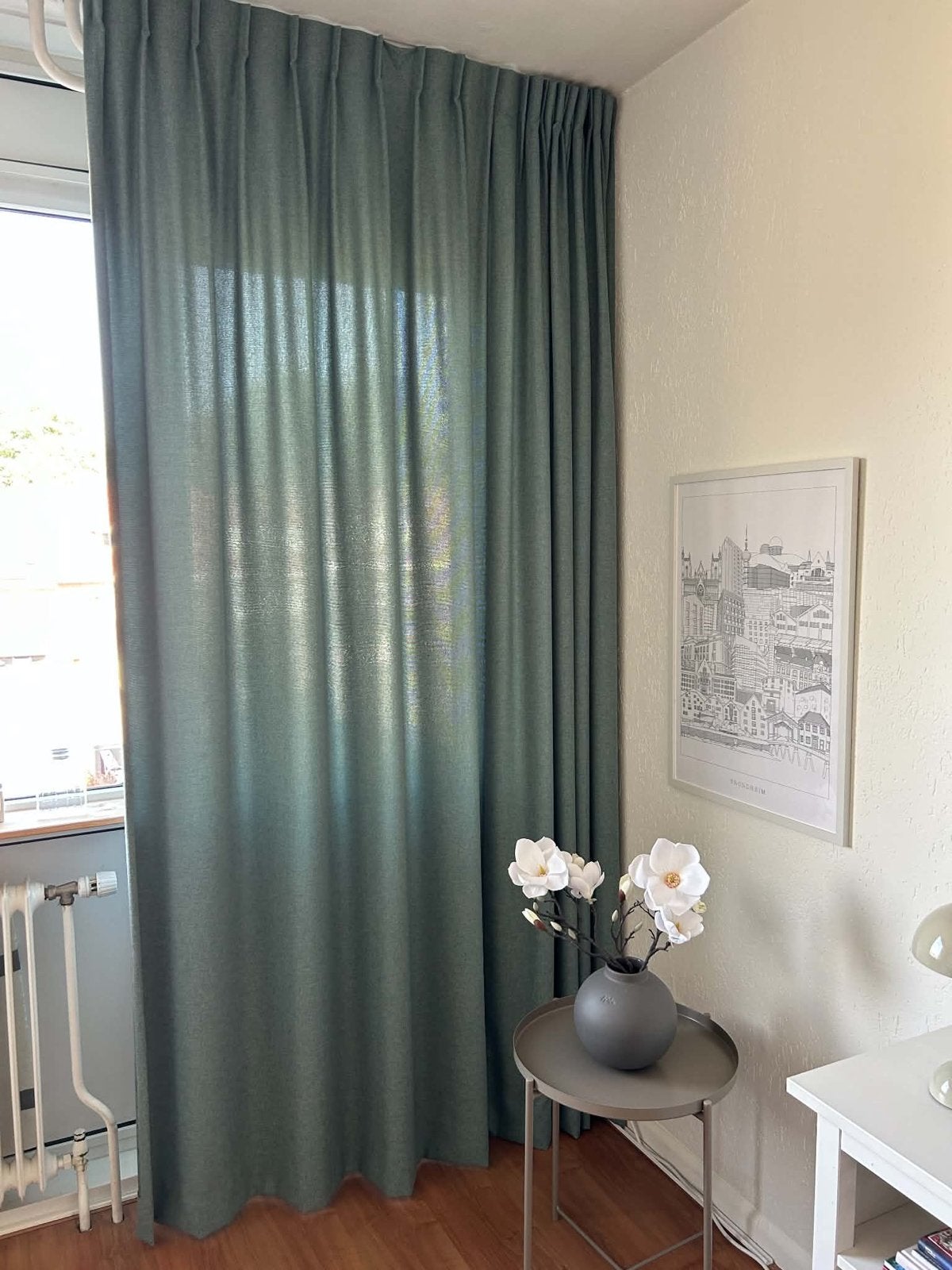 Set van 3 groene gordijnen voor woon- en slaapkamer, Ophalen of Verzenden, Gordijn, Polyester, Groen