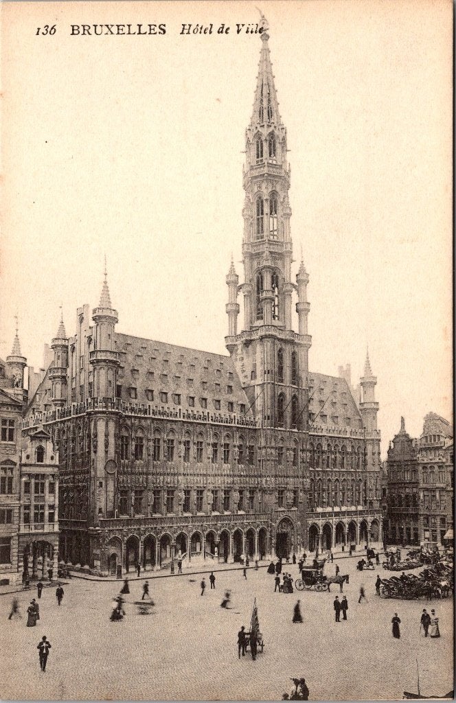 Brussel België - 12 antieke postkaarten Stadhuis II