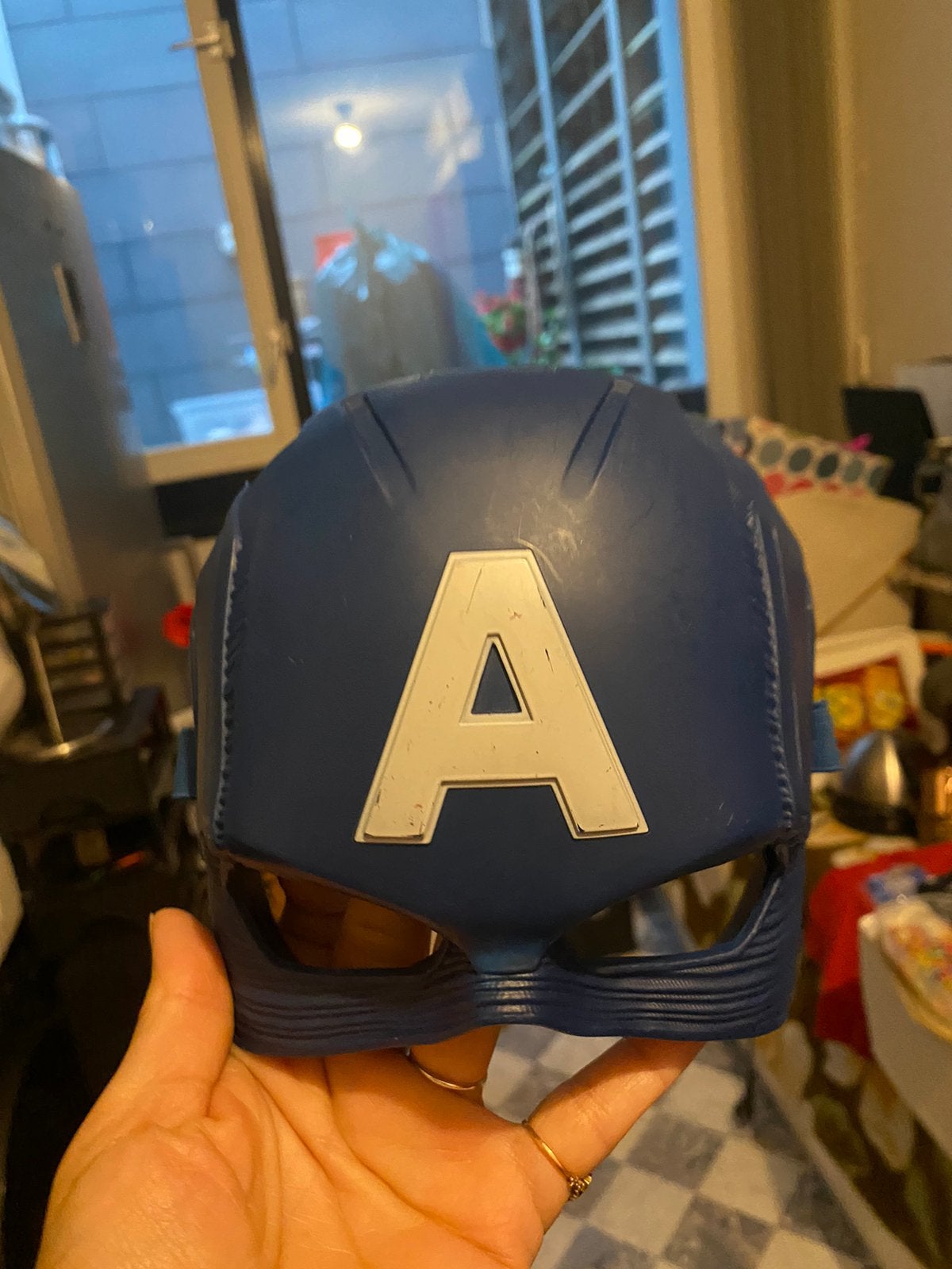 Captain America Masker - Cosplay/Verkleedfeest, Ophalen of Verzenden, Gebruikt, 104 of kleiner, Jongen of Meisje