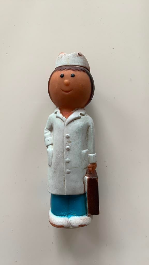 Vintage poppetje verpleegster/dokter met tasje, Ophalen of Verzenden, Gebruikt