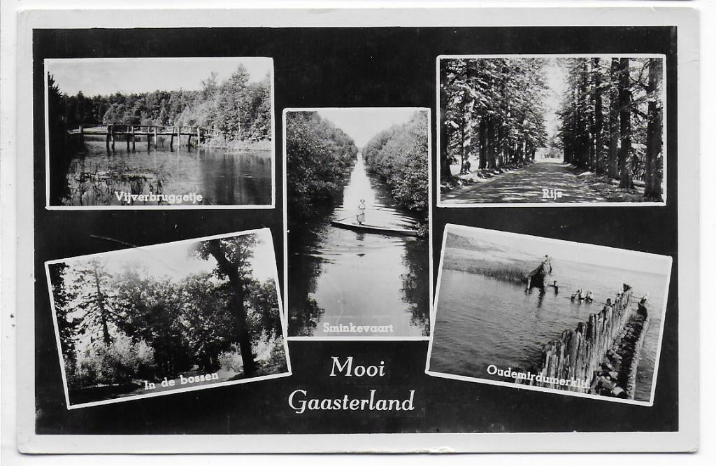 Mooi Gaasterland oude gelopen ansichtkaart ( a2470 ), Ophalen of Verzenden, 1940 tot 1960, Gelopen
