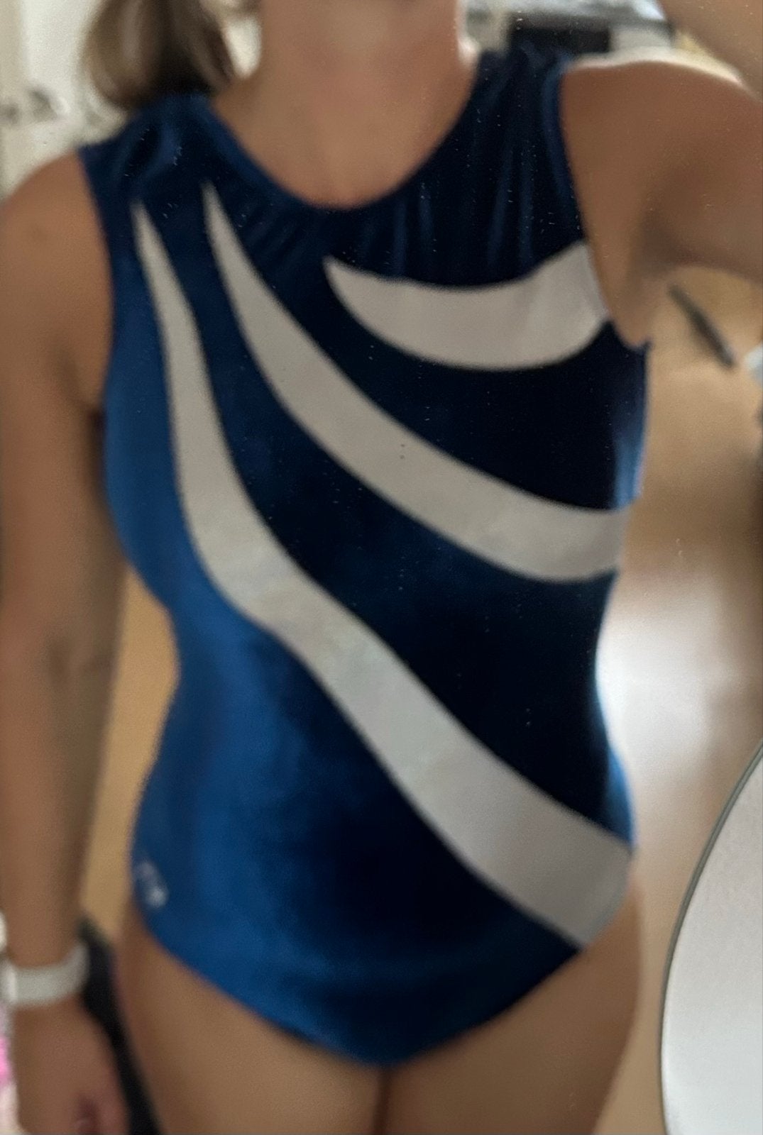 Blauw turnpakje maat S, Sport en Fitness, Ophalen, Blauw, Maat 36 t/m 42, Zo goed als nieuw