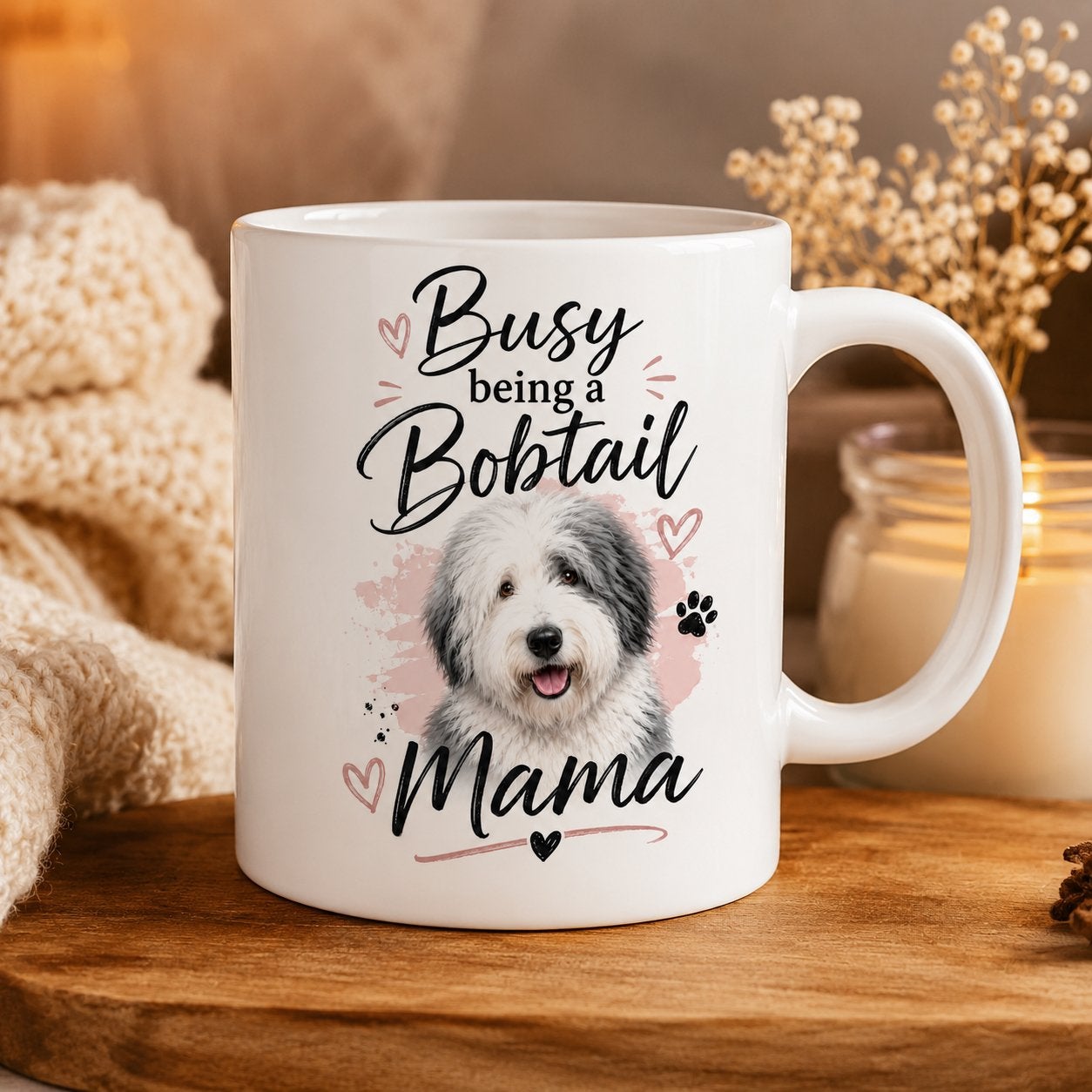 Busy being a Bobtail Mama - Old English Sheepdog mok, Verzenden, Nieuw