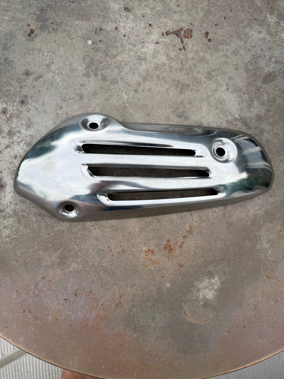 Uitlaat hitteschild Vespa Sprint/Primavera chroom, Fietsen en Brommers, Ophalen, Gebruikt, Uitlaat, Vespa