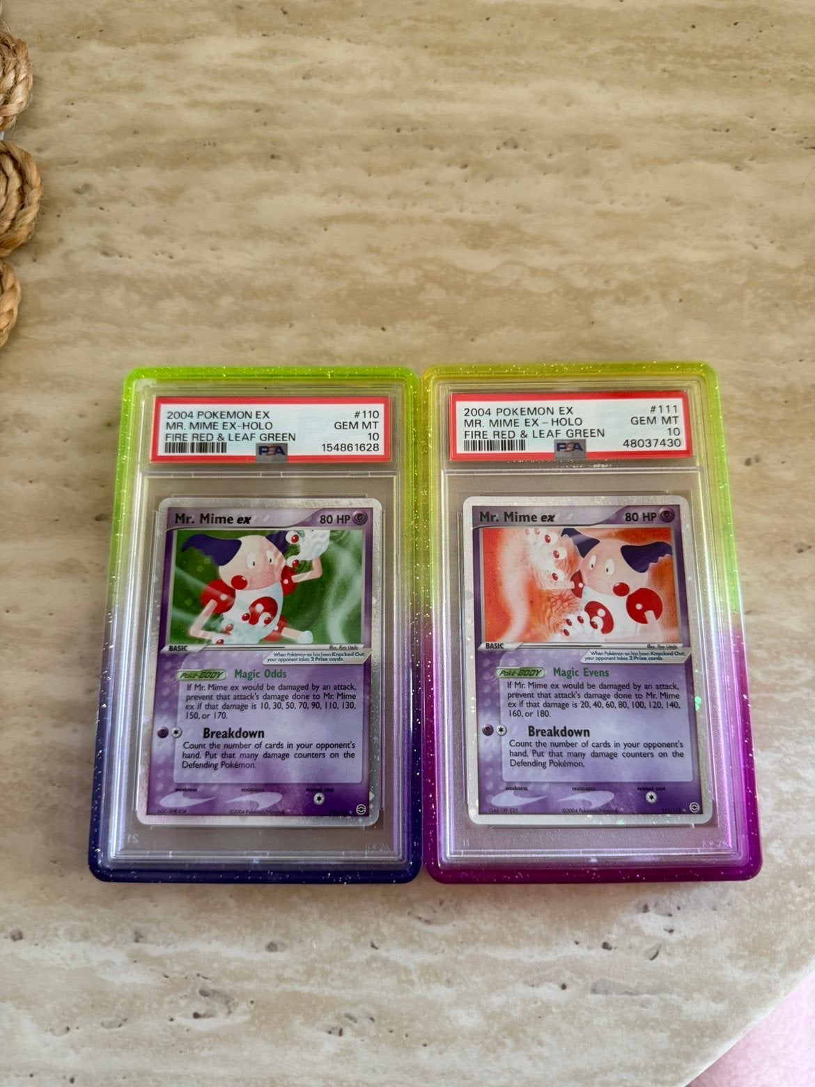Mr mime 110 / 111 Ex 2004 Fire red & leaf green, Hobby en Vrije tijd, Ophalen