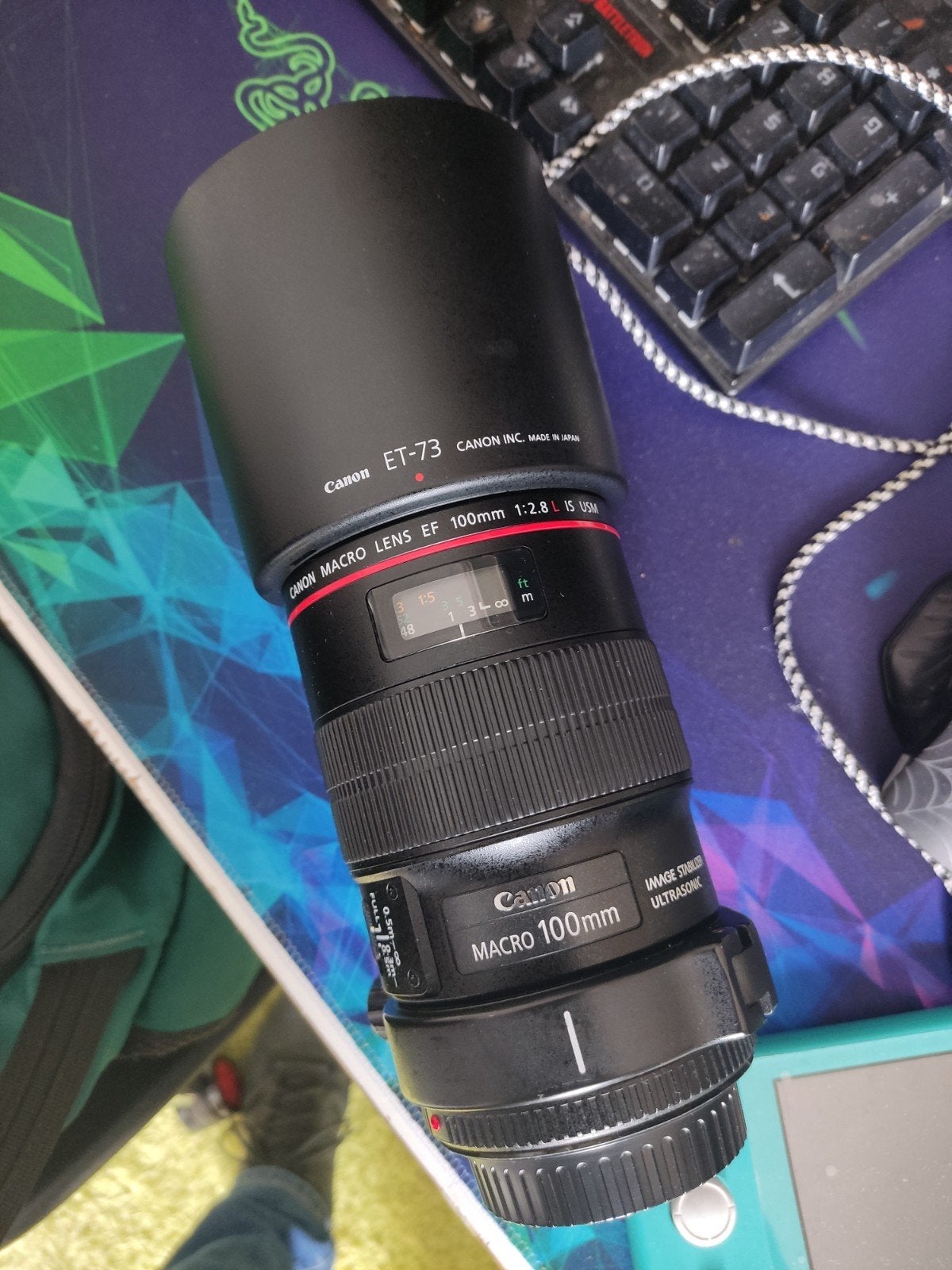 Canon EF 100MM L IS 2.8 Macro met statiefgondel, Audio, Tv en Foto, Ophalen, Autofocus, Canon, Zo goed als nieuw