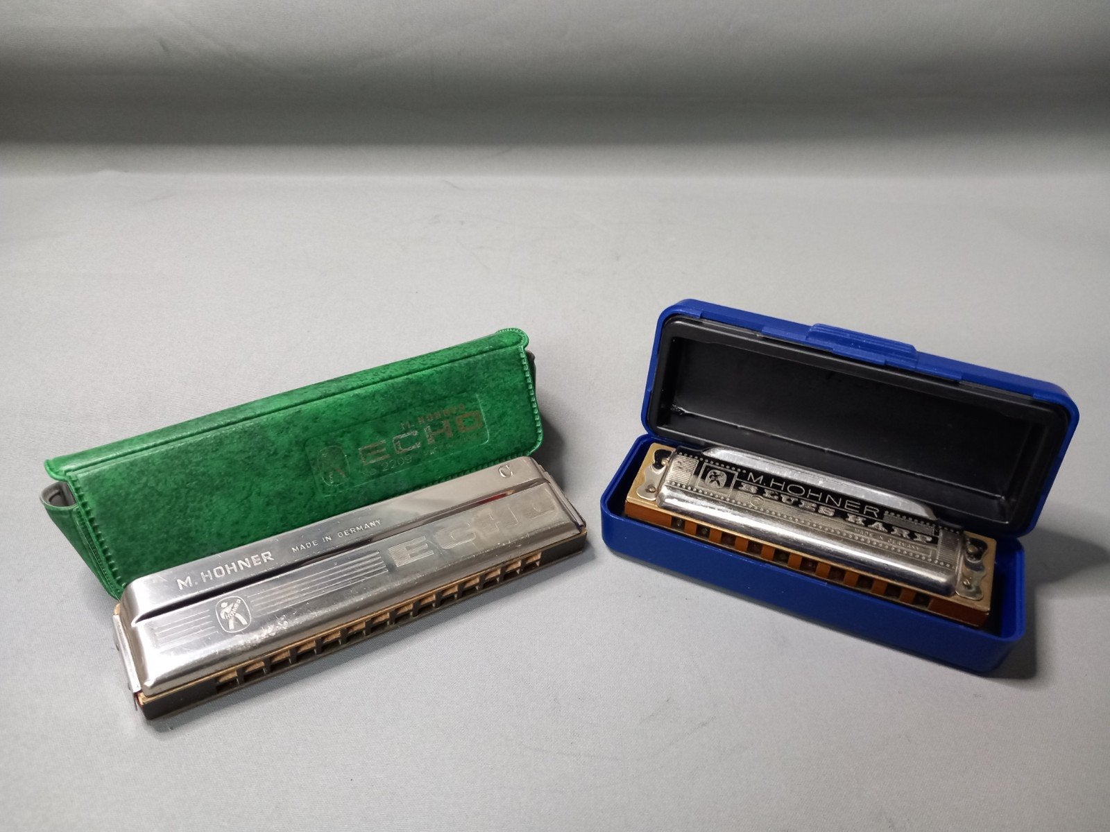 Hohner mondharmonica's (Blues Harp & Echo) met doos/etui, Muziek en Instrumenten, Ophalen of Verzenden, Zo goed als nieuw, Met koffer of doosje