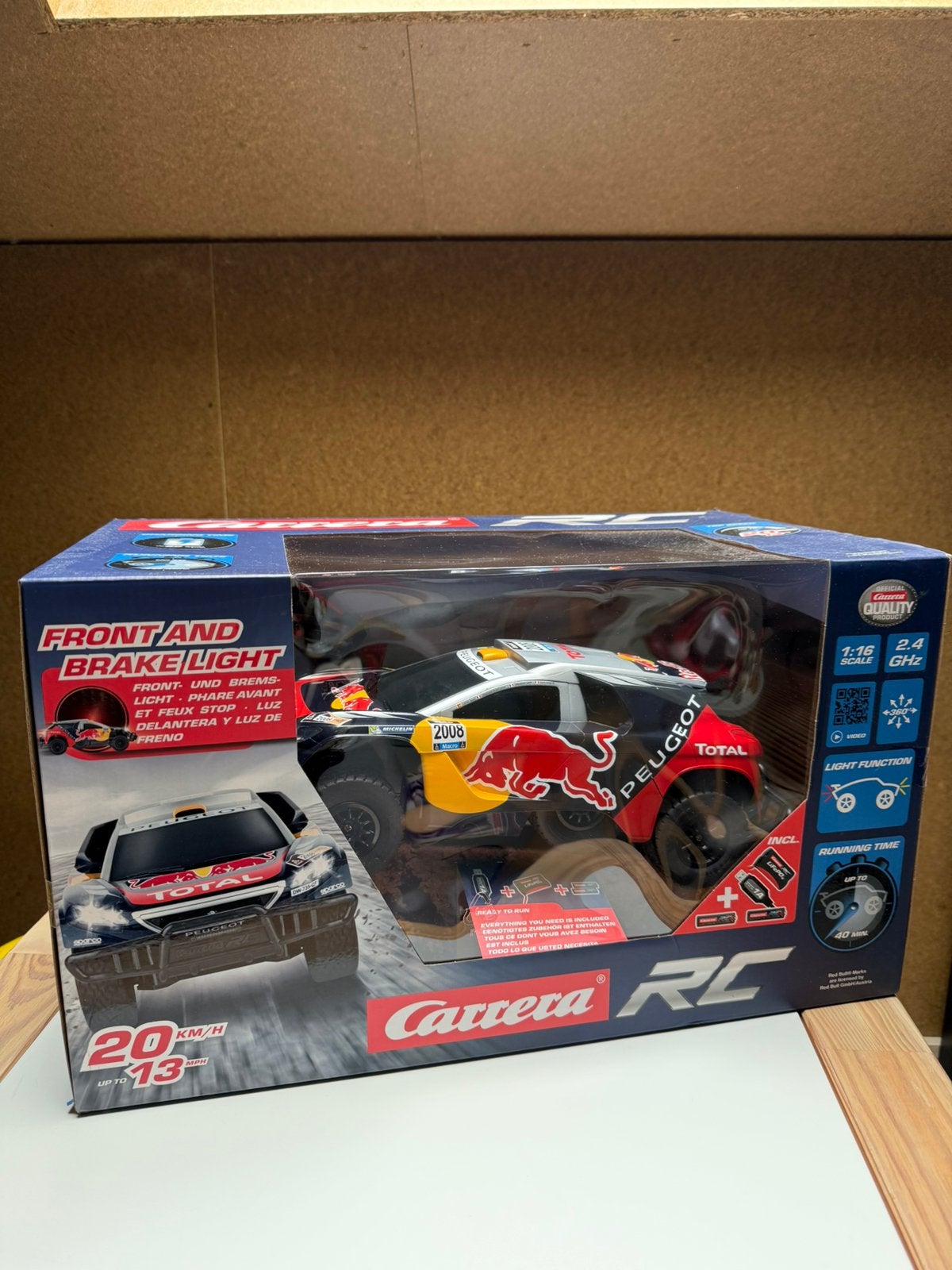 Carrera RC Red Bull Peugeot model 162106X (nieuw in doos), Ophalen, Nieuw, Schaal 1:16, Auto onroad