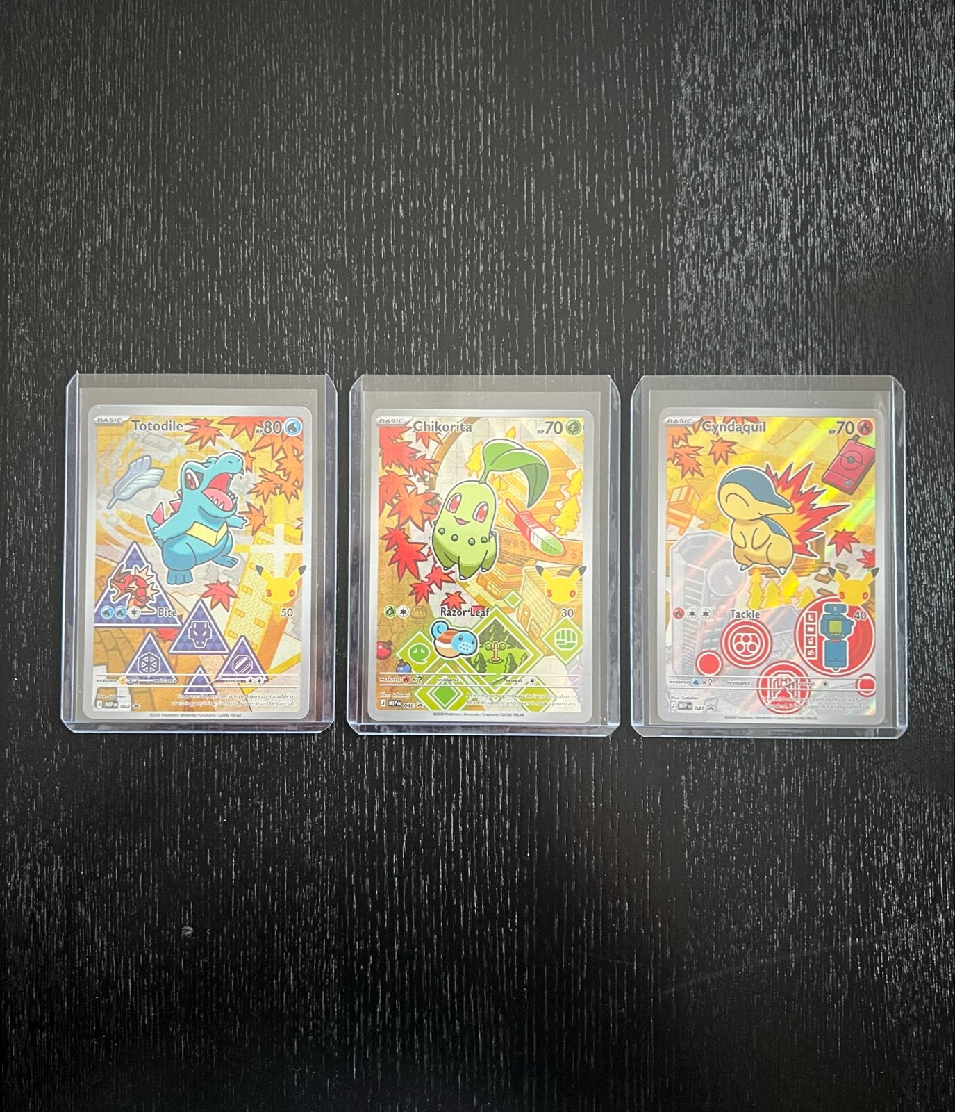 Pokémon Kaarten: Totodile, Chikorita, Cyndaquil Set, Ophalen of Verzenden, Zo goed als nieuw, Meerdere kaarten