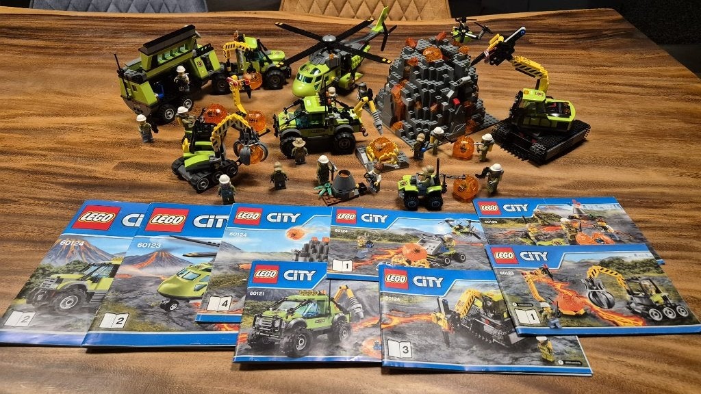 Complete MEGA LEGO City Vulkaan set (4 setjes), City, Lego, Inclusief instructies, Ophalen of Verzenden