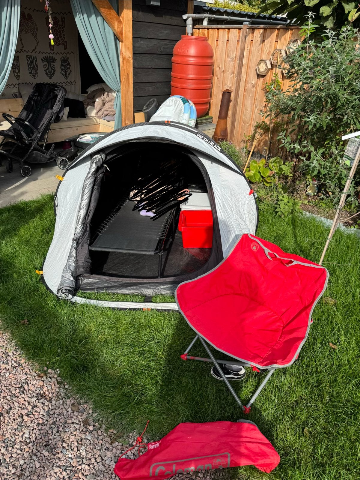 Quechua 2 Seconds tent 2 personen - Black & White editie, Ophalen, Gebruikt, Tot en met 2