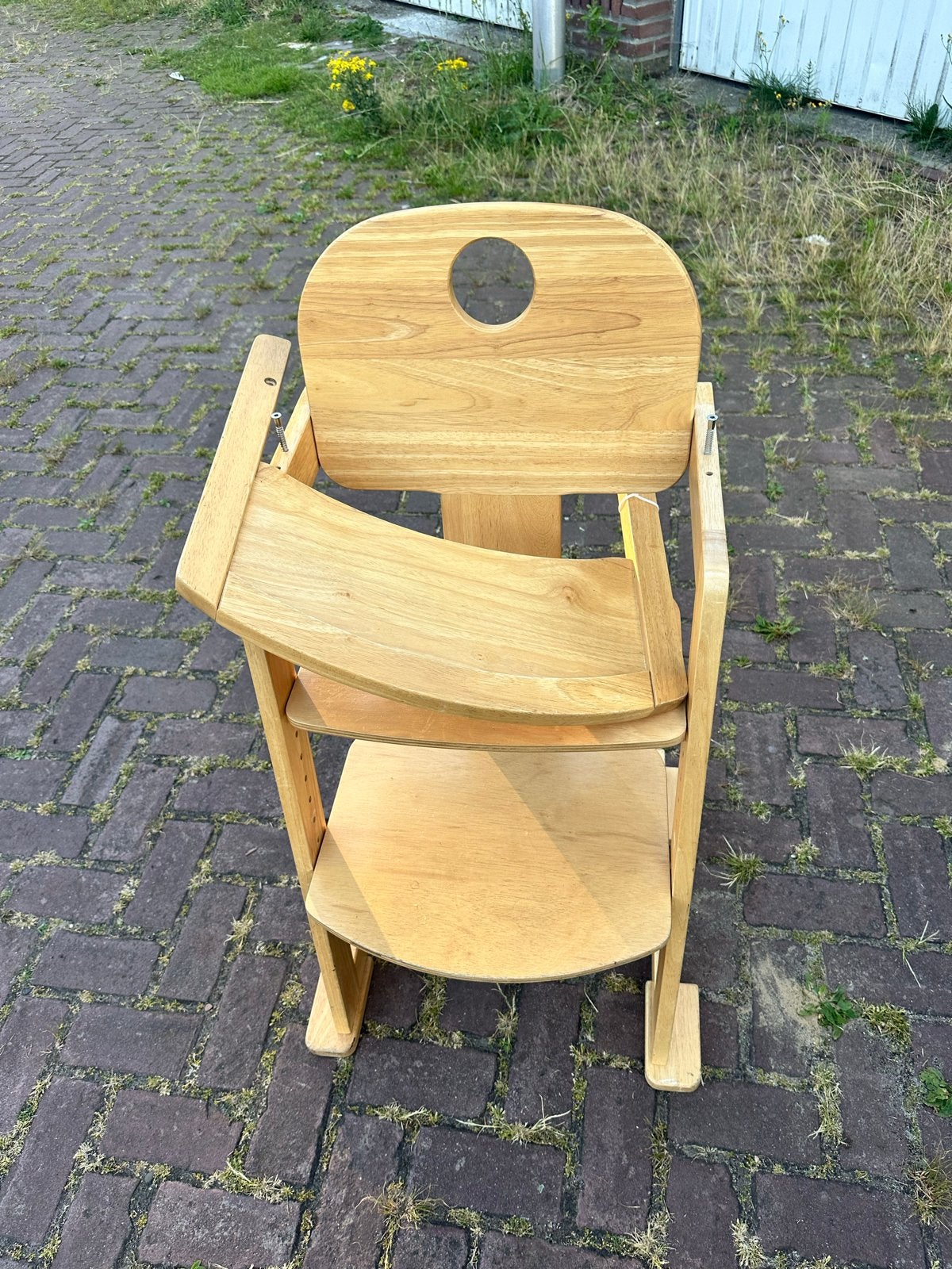 Houten meegroeistoel met eetblad, Ophalen, Gebruikt, Meegroeistoel, Afneembaar eetblad