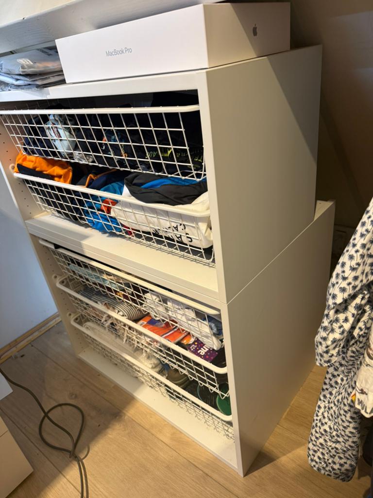 IKEA Kasten met Draadmanden en Dichte Lades, Gebruikt, Minder dan 100 cm, Metaal, Met lade(s)