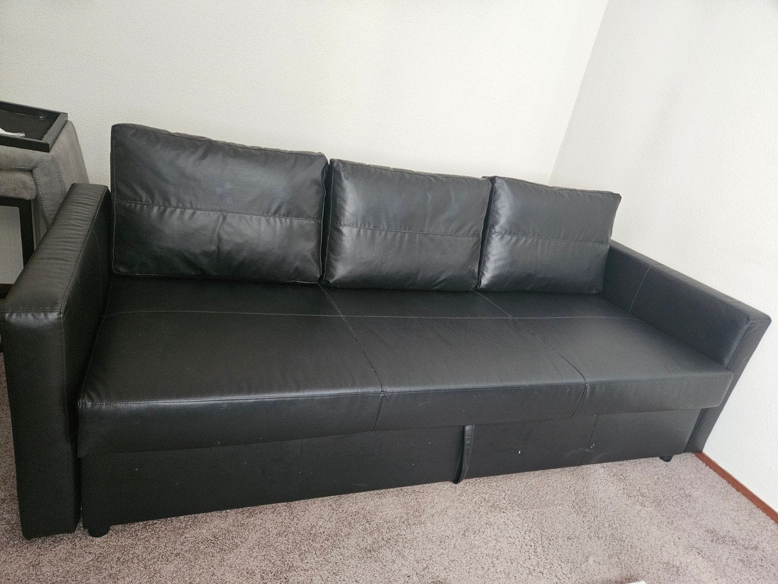 IKEA FRIHETEN slaapbank - Zwart, zo goed als nieuw, Ophalen, Zwart, Tweepersoons, 140 cm