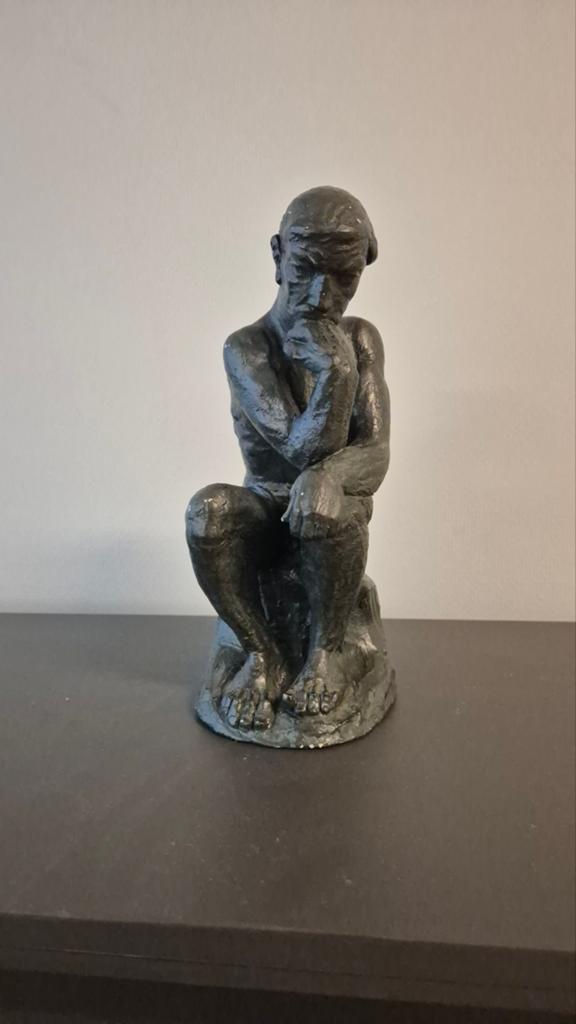 De Denker Beeldje - The thinker - Klassieke Sculptuur, Ophalen, Gepatineerd, 20 - 50 cm, Beeld