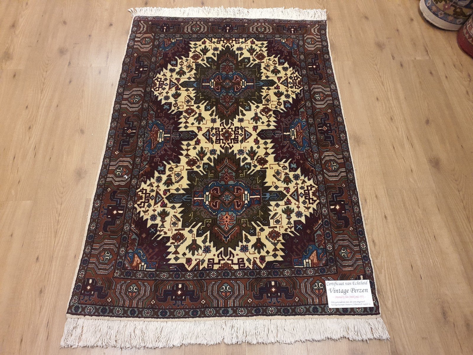Handgeknoopt perzisch tapijt tabriz 161x103, Info@SlatsAntiek.nl, 100 tot 150 cm, Perzisch, Vof Slats Antiek
