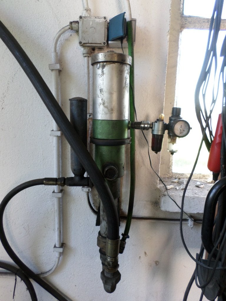Bulkoliepomp met slanghaspel, Ophalen, Gebruikt