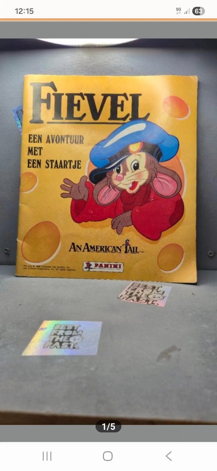 Fievel Panini stickerboek - niet compleet, Ophalen of Verzenden