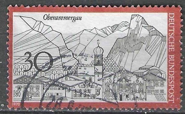 Duitsland Bundespost 1970 - Yvert 486 - Oberammergau (ST), Verzenden, BRD, Gestempeld