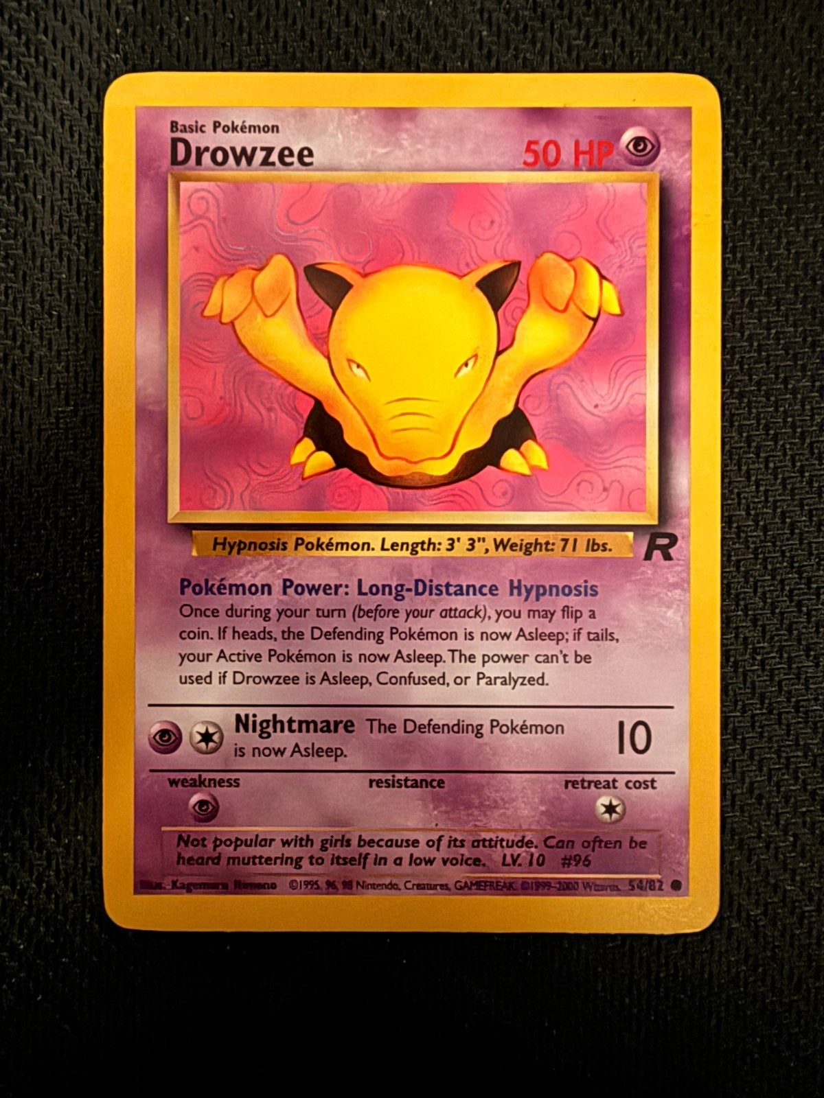 Drowzee Team Rocket - Pokemon - Engels, Ophalen of Verzenden, Zo goed als nieuw, Losse kaart