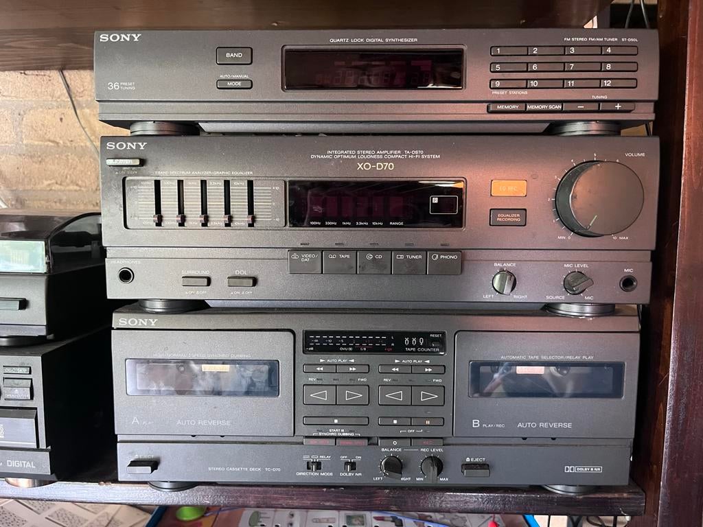 Sony XO-D70 Stereoset: Versterker, LP-speler, CD, Cassette, Ophalen, Gebruikt, Sony