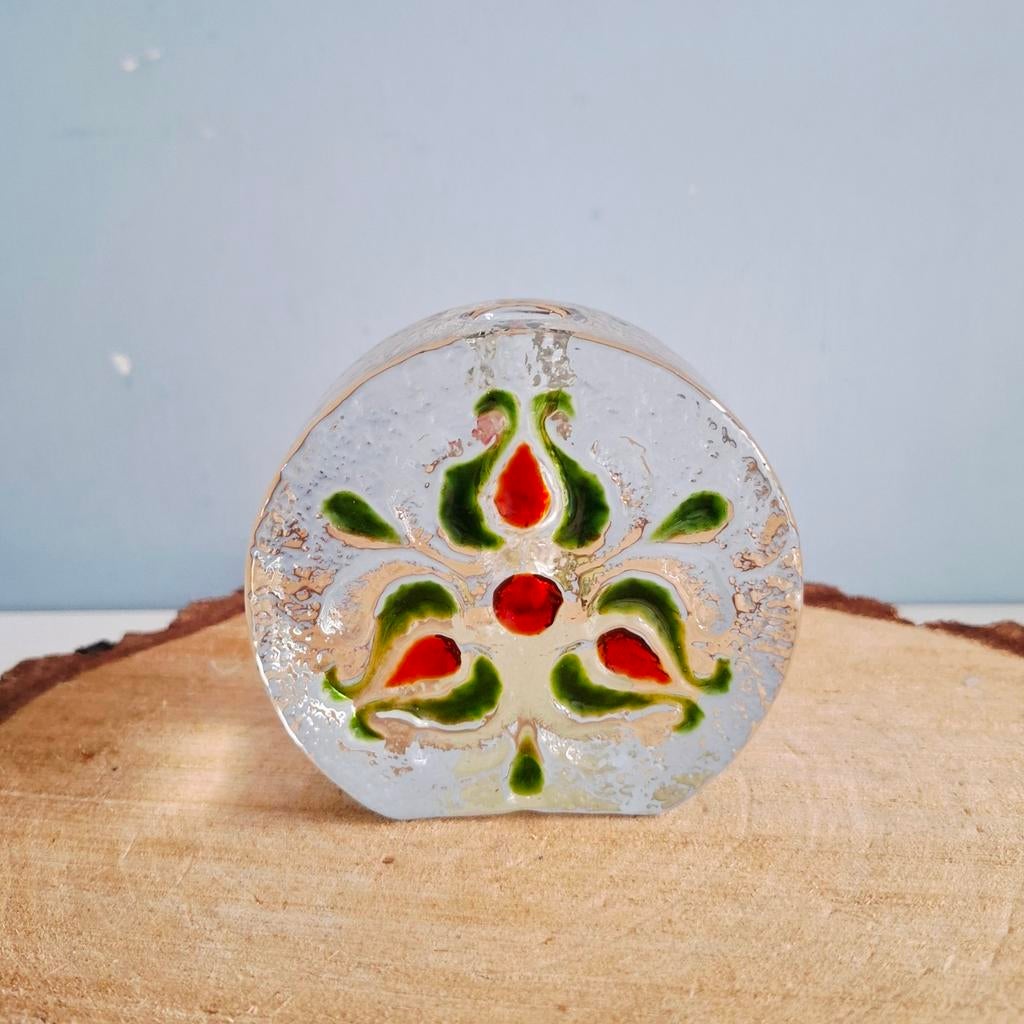Walther Glas, kristallen solifleur vaasje met bloemmotief, Antiek en Kunst, Antiek | Glas en Kristal, Ophalen of Verzenden