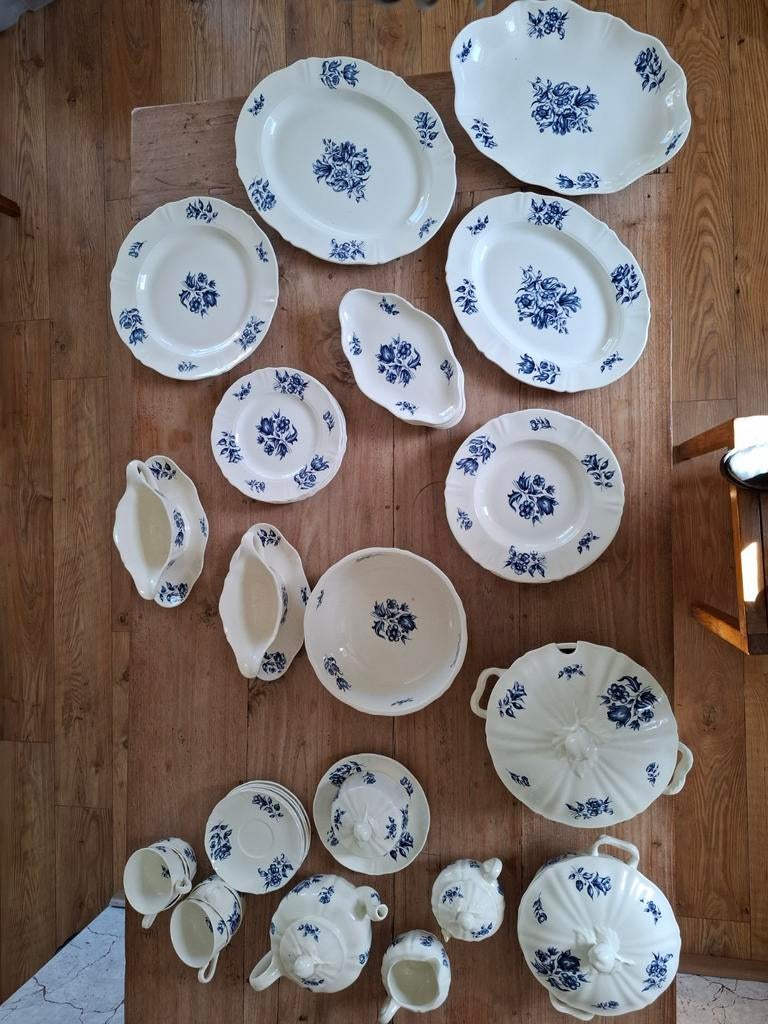 Blauw servies, Petrus Regout Bouquet Bleu, vintage, Ophalen of Verzenden