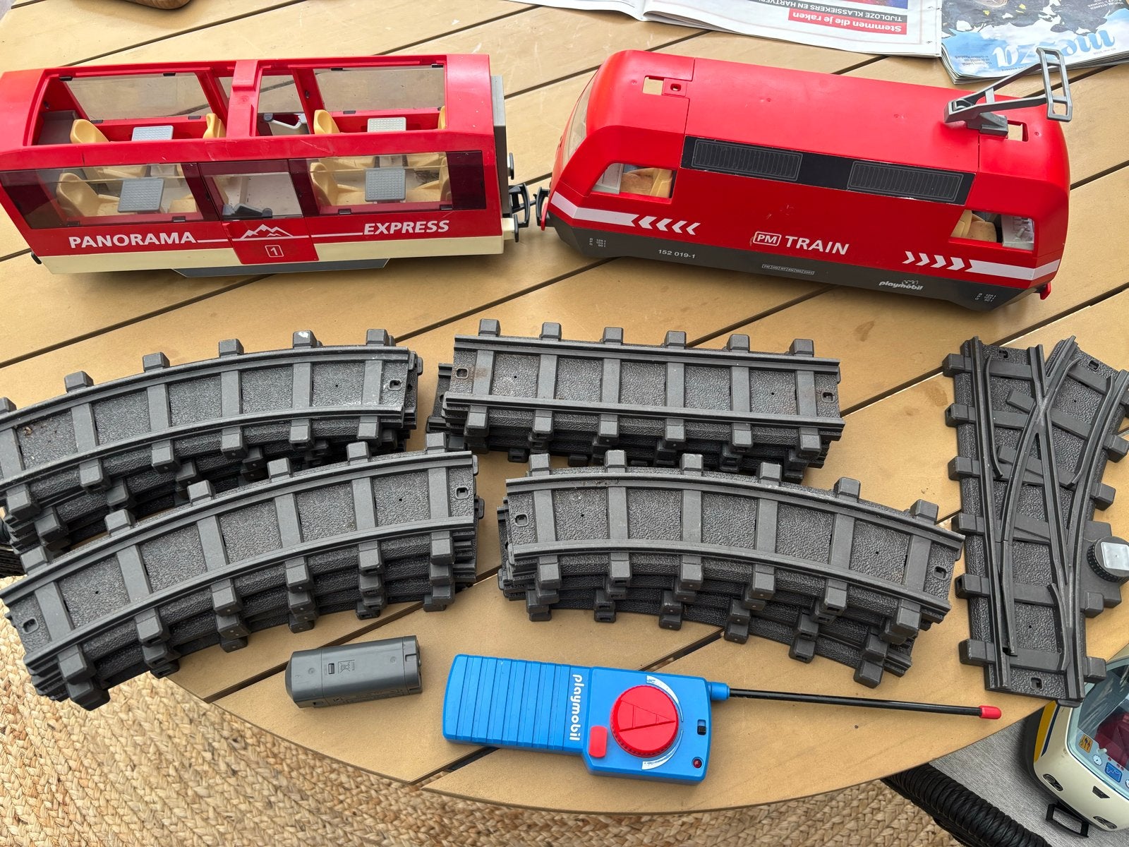 Playmobil RC Treinset met Locomotief, Wagon en Rails, Ophalen of Verzenden, Gebruikt