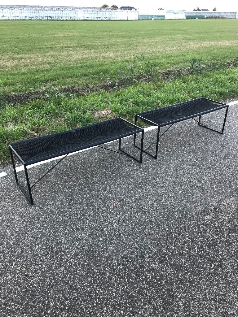 Set 2 Zeus Panca design bankjes zwart modern vintage, Ophalen, Zo goed als nieuw, Nvt, Nvt