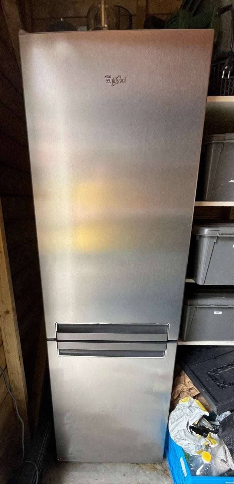 Whirlpool Koel-vriescombinatie - RVS look, Ophalen, Gebruikt, 200 liter of meer, 60 cm of meer