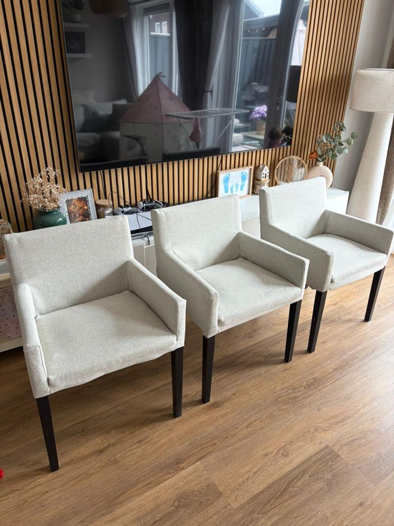 3 mooie IKEA Mårenäs stoelen, Ophalen, Drie, Wit, Scandinavisch