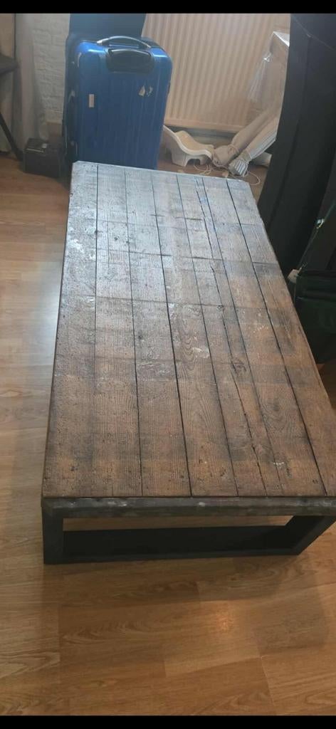 Industriële salontafel en tv-meubel set, Gebruikt, 100 tot 150 cm, Minder dan 50 cm, Rechthoekig