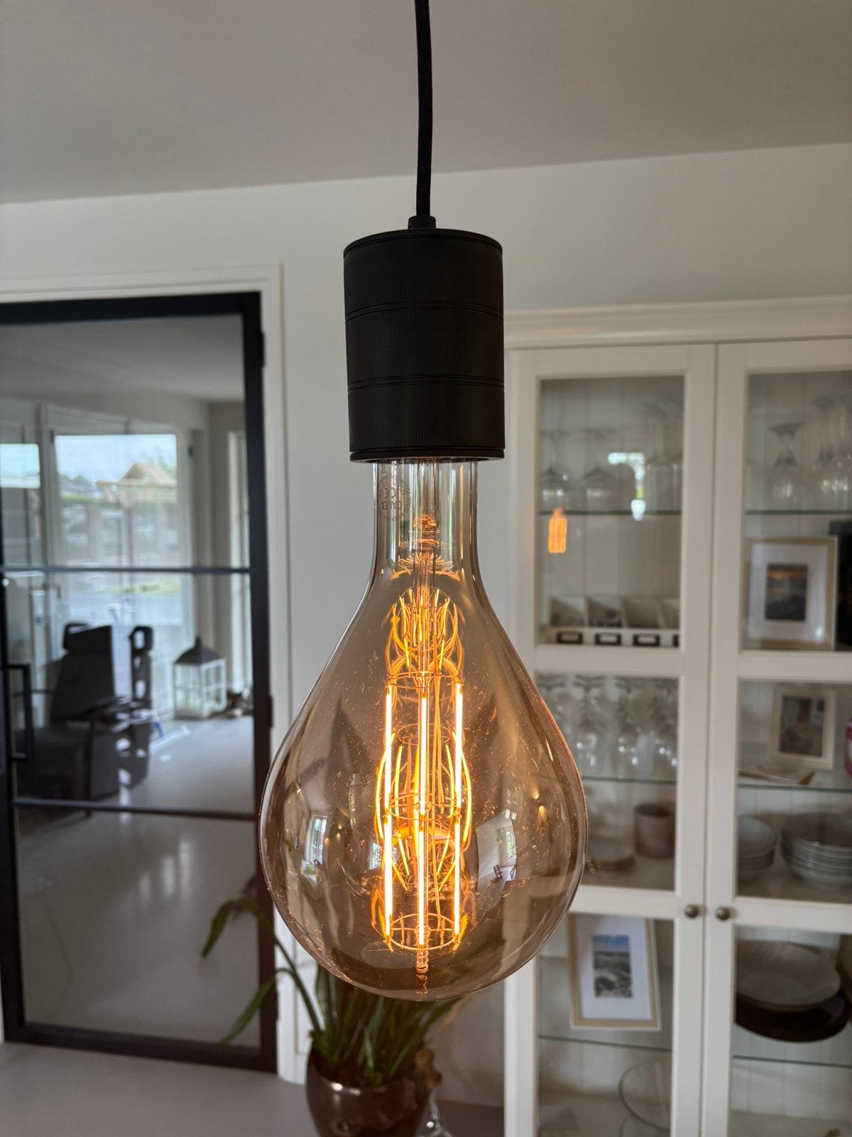 2 x calex xxl e40 splash hanglamp 11w dimbaar, Ophalen of Verzenden, Modern, E40, Glas