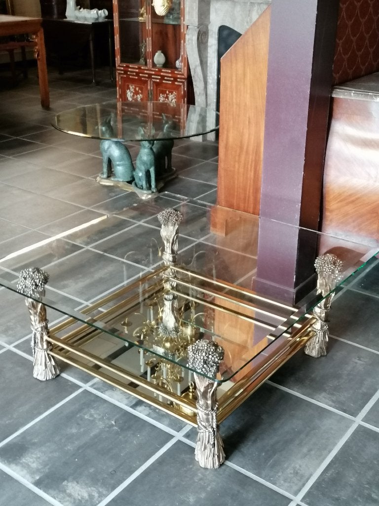 vintage bronze Hollywood regency tafel willy daro, Ophalen