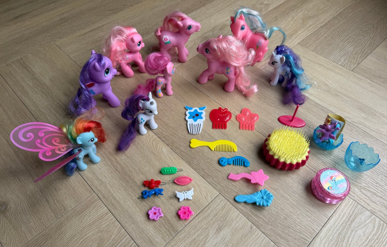 My little Pony, 9 stuks met accessoires, Ophalen of Verzenden, Gebruikt