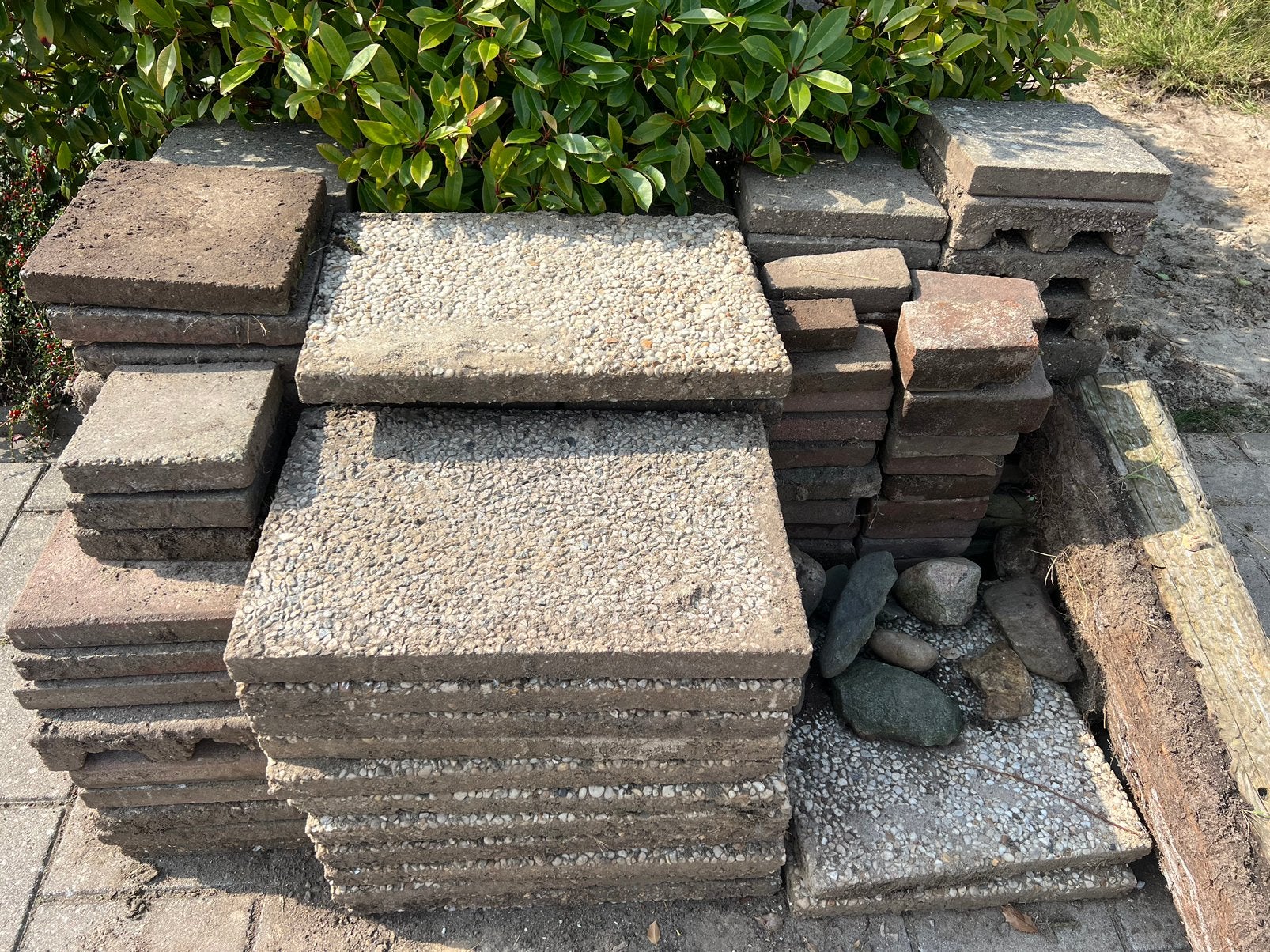 Tegels, Ophalen of Verzenden, Gebruikt, Beton, Terrastegels