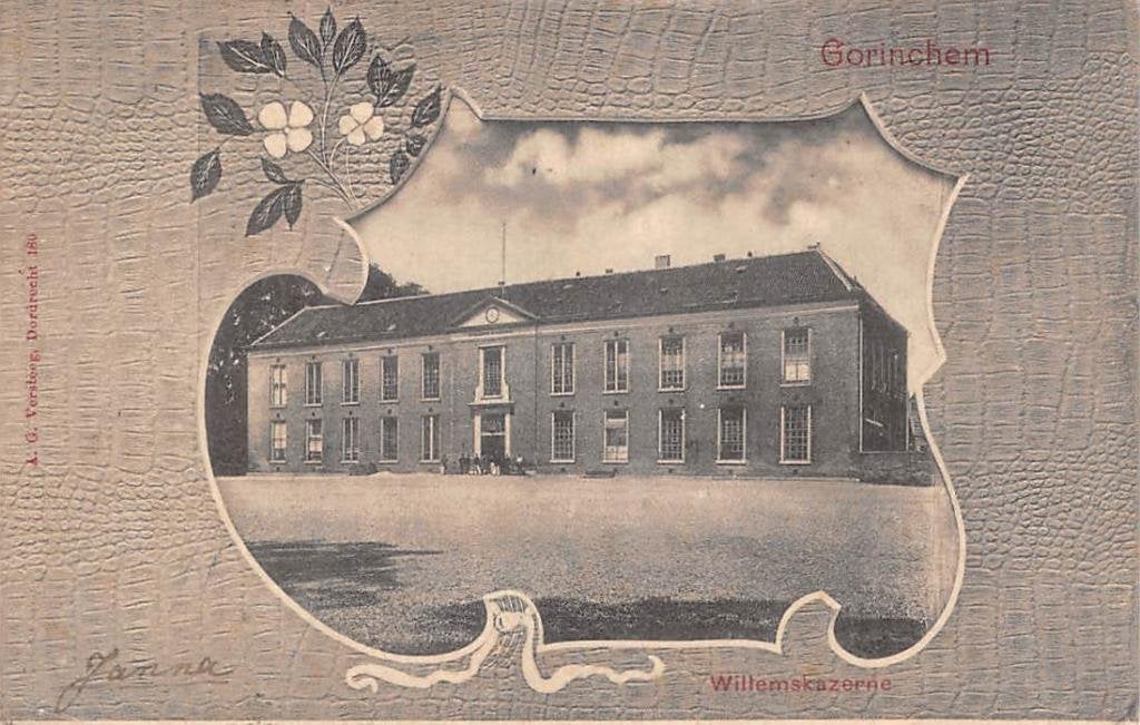 Gorinchem Willems kazerne Militair 1901 Vintage, Ophalen of Verzenden, Voor 1920, Gelopen, Zuid-Holland