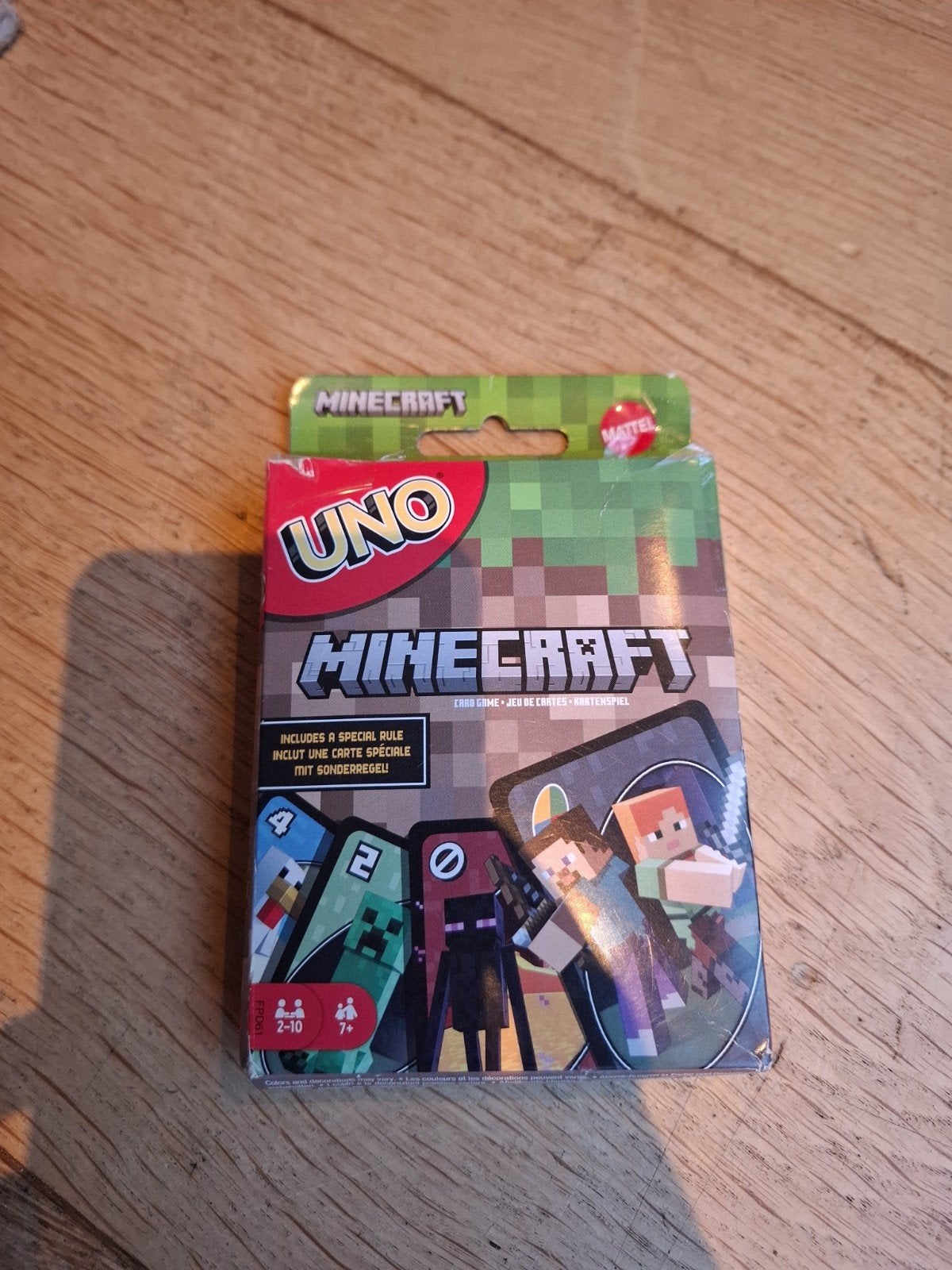 UNO Minecraft kaartspel, Een of twee spelers, Ophalen of Verzenden, Gebruikt, Mattel