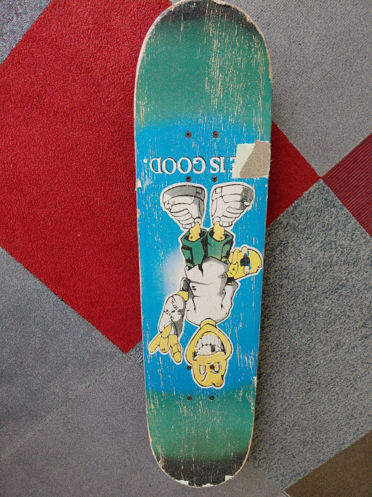 Leuk gebruikt skateboard met opdruk aan beide kanten, Ophalen of Verzenden, Gebruikt, Skateboard