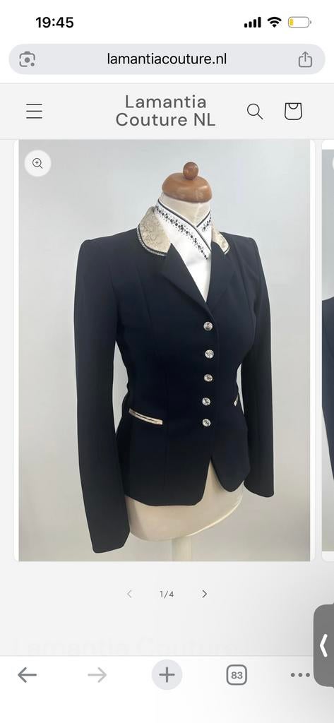 Gezocht lamantia jasje blauw maat 34/36, Dieren en Toebehoren, Paardrijkleding, Ophalen of Verzenden, Zo goed als nieuw, Dressuur